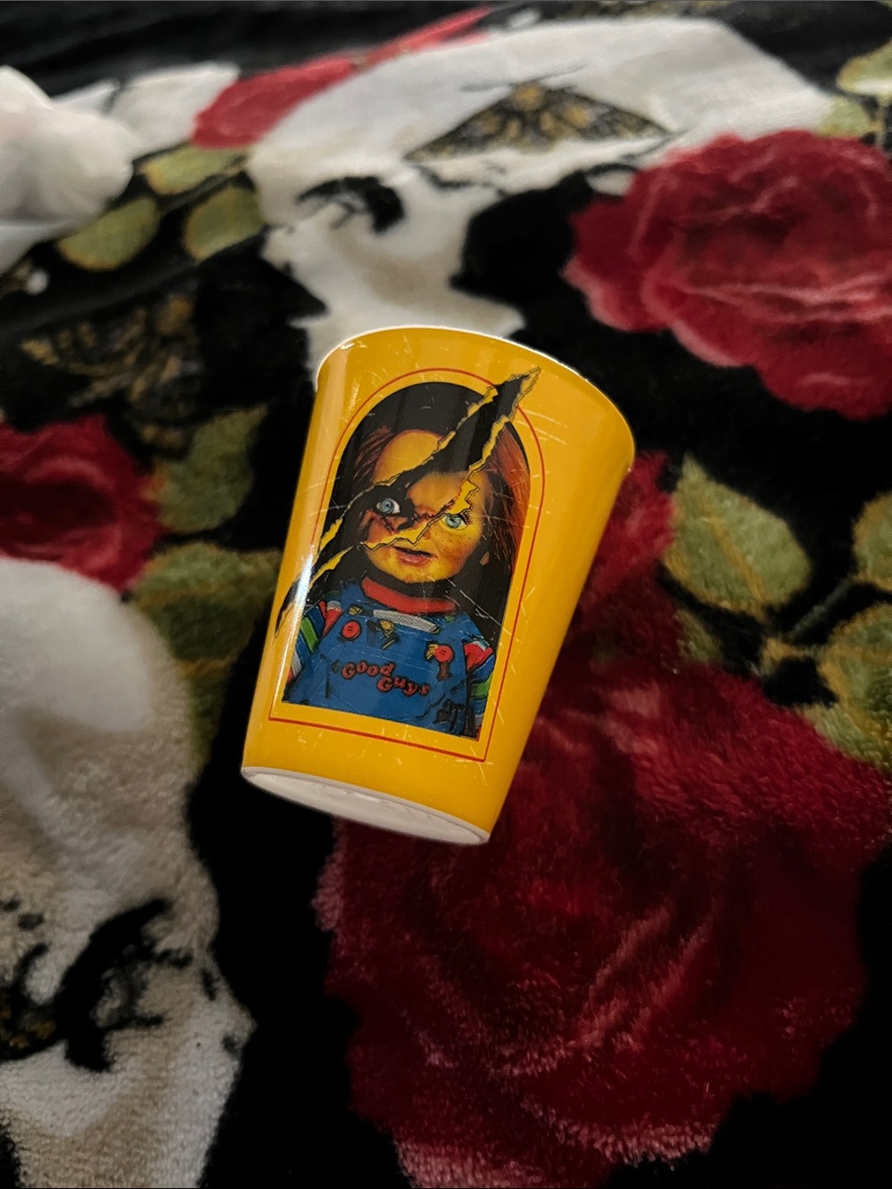 Yellow Chucky Collectible plastic Shot Glass